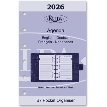 6236-26 125 x 80 mm Pocket Agenda Binder Refills Weekly DE EN FR NL 2026